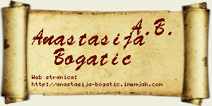 Anastasija Bogatić vizit kartica